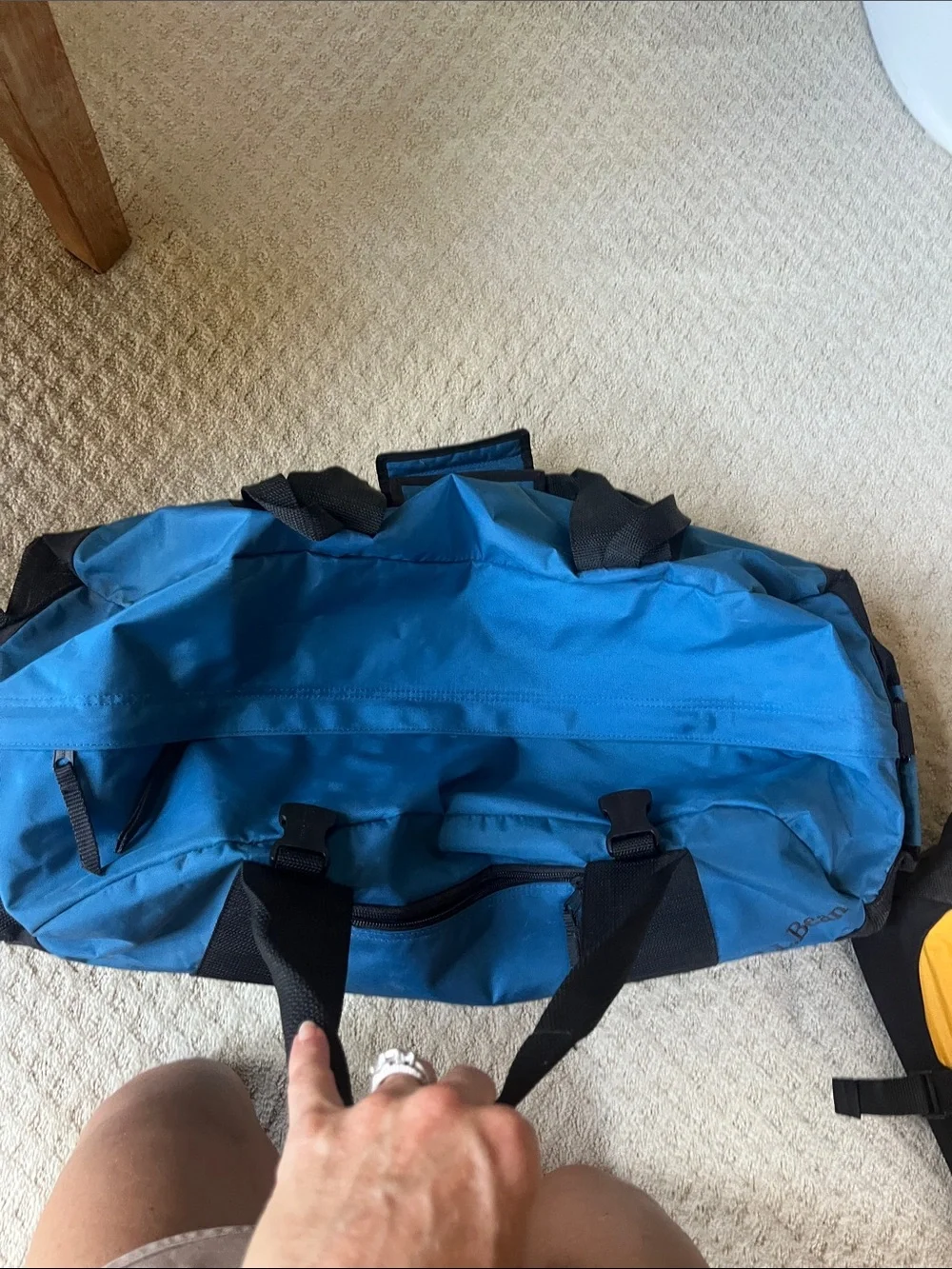 L.L. Bean Blue and Black Kids Duffel Bag